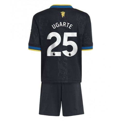 Stroje piłkarskie Manchester United Manuel Ugarte #25 Koszulka Trzeciej dla dzieci 2025-26 Krótki Rękaw (+ szorty)